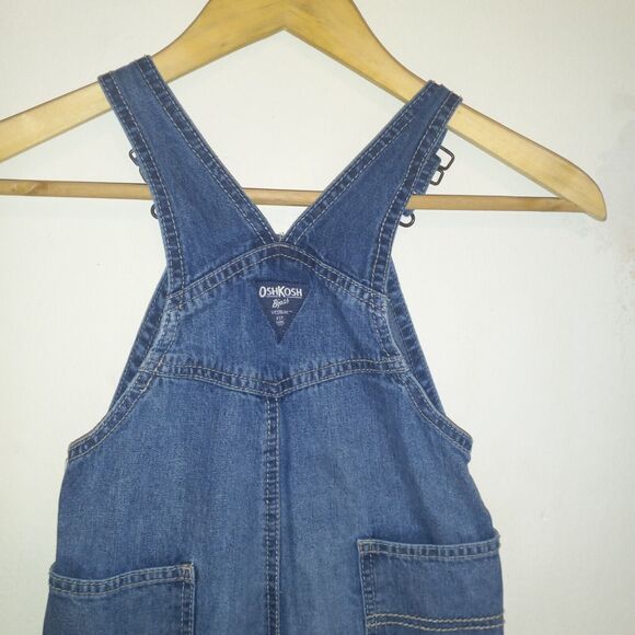 OshKosh B'Gosh Denim Bib Overalls-Size 2T-Pocket-Adjustable Straps-Brooklyn Wash - Picture 7 of 11